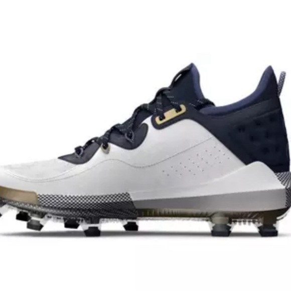 Under Armour Harper 8 Elite TPU "White/Midnight Navy" Men's Baseball Cleat - Picture 2 of 15